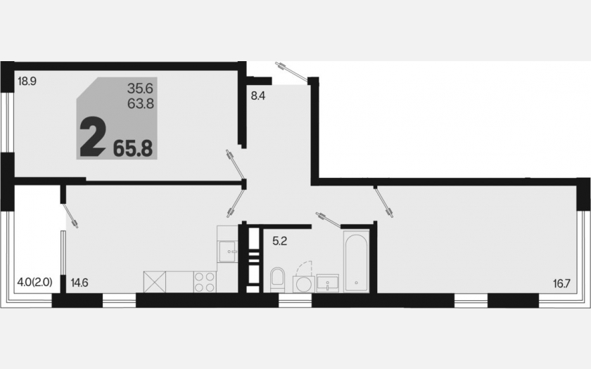 <span>Продается 2-комн. квартира,</span><span>63.80 м², 15/18 этаж </span> фото 0