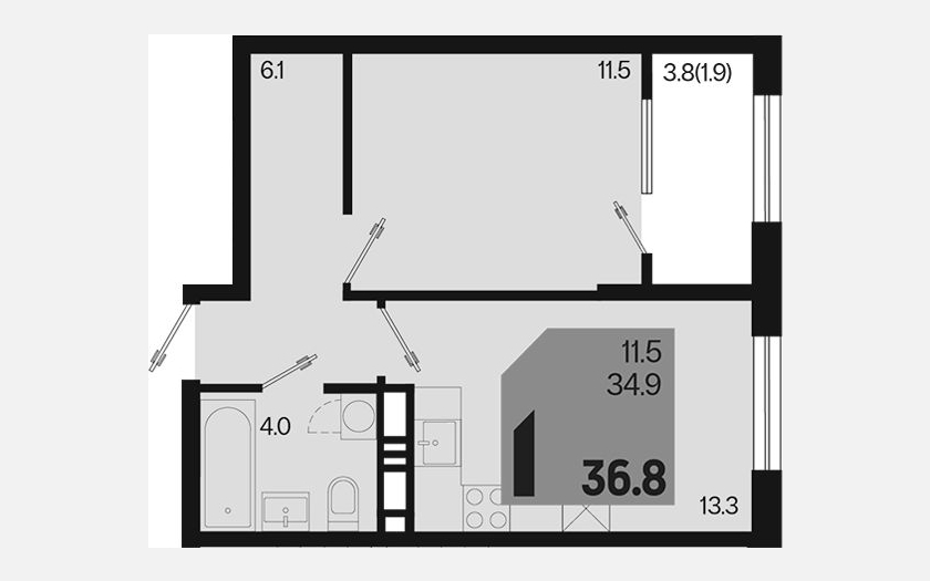 <span>Продается 1-комн. квартира,</span><span>34.90 м², 13/18 этаж </span> фото 0