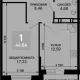 1-комн. квартира, 42.96 м², 17/19 этаж фото 0