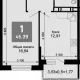 1-комн. квартира, 43.62 м², 8/15 этаж фото 0