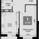 1-комн. квартира, 43.62 м², 15/15 этаж фото 0