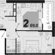 2-комн. квартира, 64.20 м², 6/18 этаж фото 0