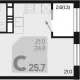 студия, 24.40 м², 11/18 этаж фото 0