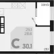студия, 28.60 м², 9/18 этаж фото 0