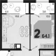 2-комн. квартира, 55.90 м², 3/9 этаж фото 0