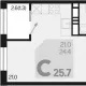 студия, 24.40 м², 7/18 этаж фото 0