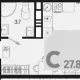 студия, 22.40 м², 18/18 этаж фото 0