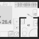 студия, 26.40 м², 2/9 этаж фото 0