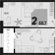 2-комн. квартира, 64.70 м², 2/18 этаж фото 0