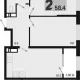 3-комн. квартира, 56.50 м², 7/18 этаж фото 0