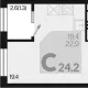 студия, 22.90 м², 17/18 этаж фото 0