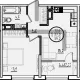 2-комн. квартира, 37 м², 17/18 этаж фото 0