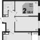 2-комн. квартира, 56.50 м², 18/18 этаж фото 0