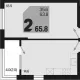 2-комн. квартира, 63.80 м², 18/18 этаж фото 0