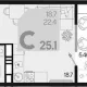 студия, 22.40 м², 12/18 этаж фото 0