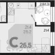 студия, 25.20 м², 2/18 этаж фото 0