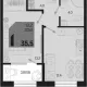1-комн. квартира, 33.60 м², 2/9 этаж фото 0