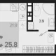 студия, 25.80 м², 4/9 этаж фото 0