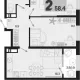2-комн. квартира, 56.50 м², 18/18 этаж фото 0
