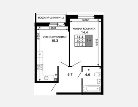 2-комн. квартира, 40 м², 2/16 этаж фото 0