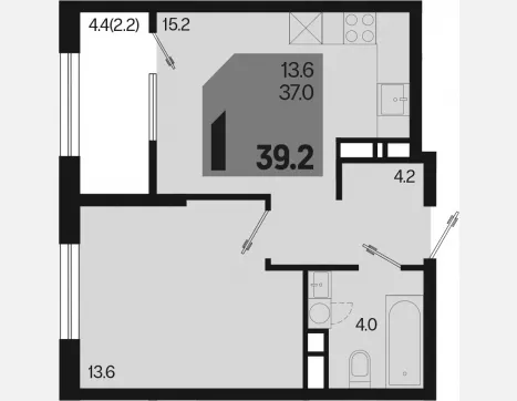 2-комн. квартира, 37 м², 10/18 этаж фото 0