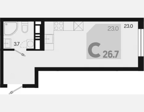 студия, 26.70 м², 10/18 этаж фото 0